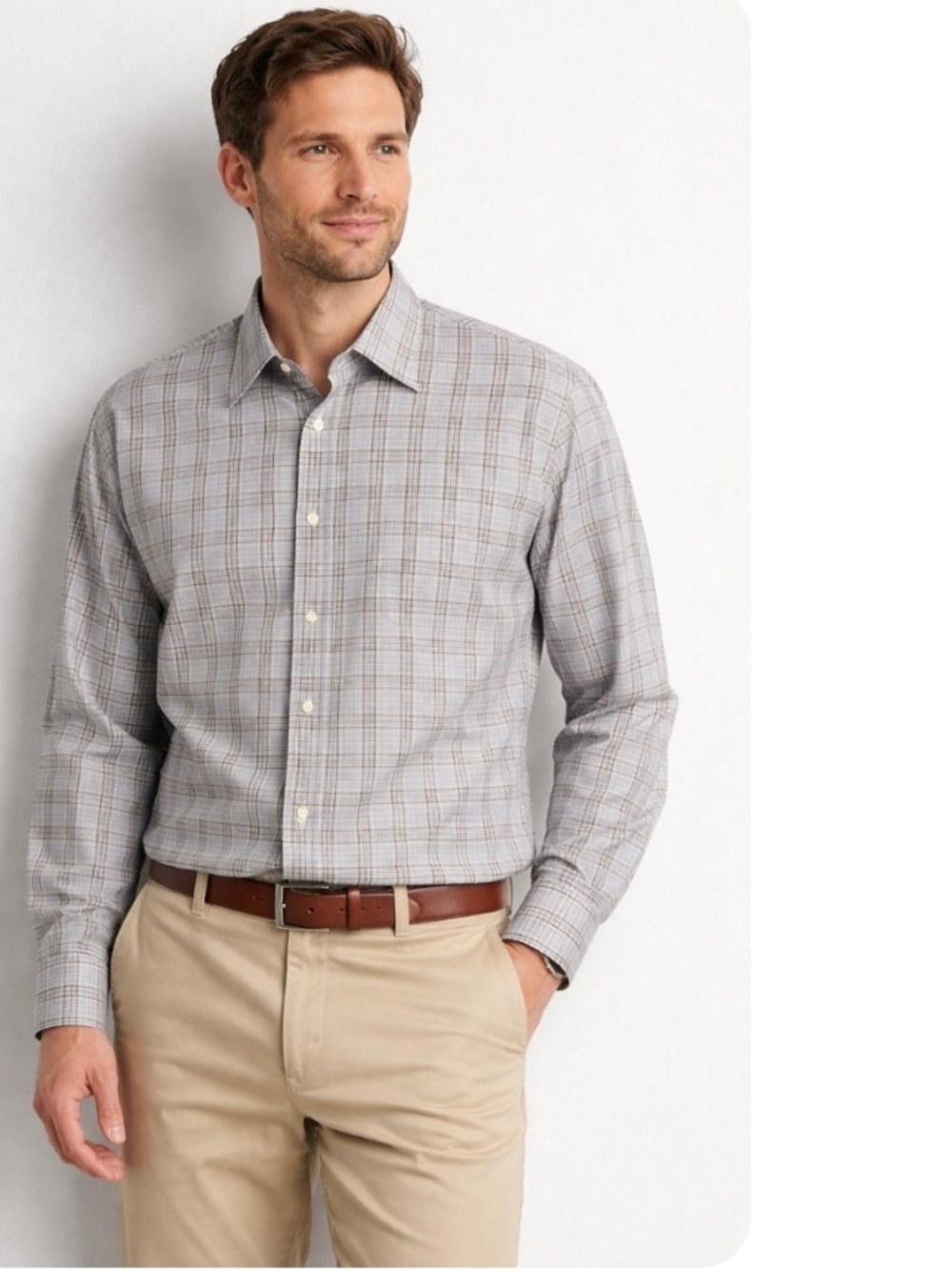 PETER MILLAR 100% Cotton Long Sleeve Blue Plaid Shirt Size XXL‎